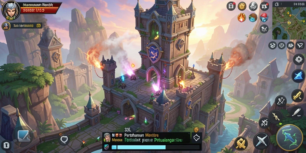 Tampilan gameplay menara pertahanan yang strategis dan menegangkan.