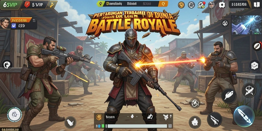 Gameplay menegangkan di 6SVIP menampilkan pertempuran sengit Battle Royale.