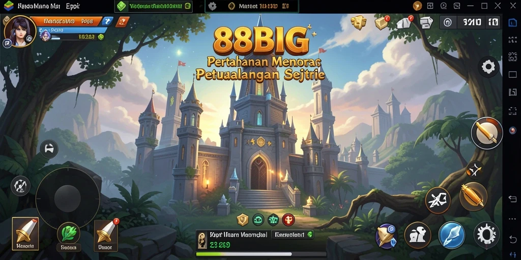Screenshot gameplay 88BIG yang menampilkan pertahanan menara yang seru.