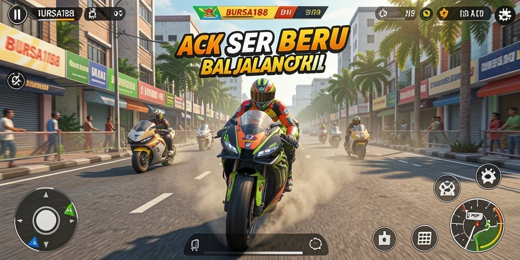 Screenshot BURSA188 menampilkan aksi balap motor yang mendebarkan.