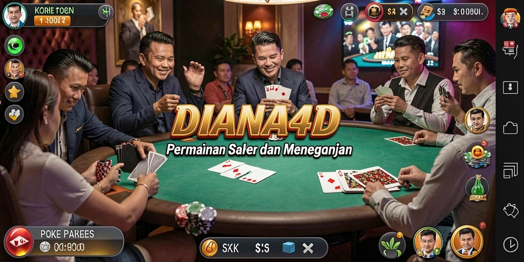 Screenshot DIANA4D menampilkan aksi permainan Poker yang seru.