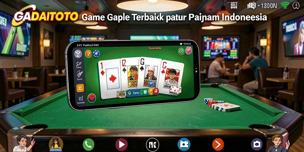 Screenshot GADAITOTO menampilkan fitur gameplay Gaple yang seru.