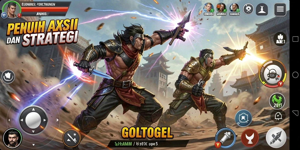 Screenshot dari GOLTOGEL yang menunjukkan aksi pertarungan yang mendebarkan.