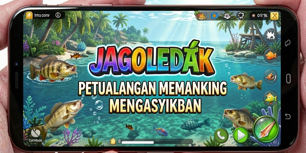 Tampilan gameplay JAGOLEDAK saat memancing di laut lepas.