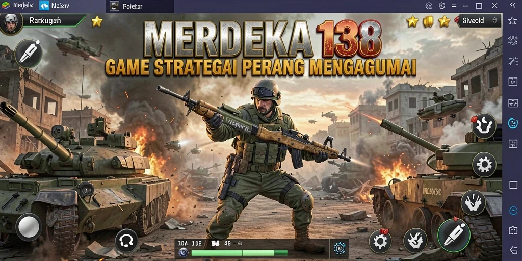 Screenshot gameplay dari MERDEKA138 menampilkan aksi strategi yang mendebarkan.