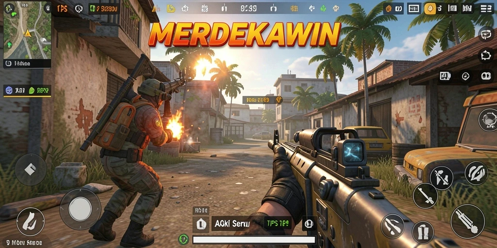 Screenshot gameplay menampilkan aksi seru dalam MERDEKAWIN.