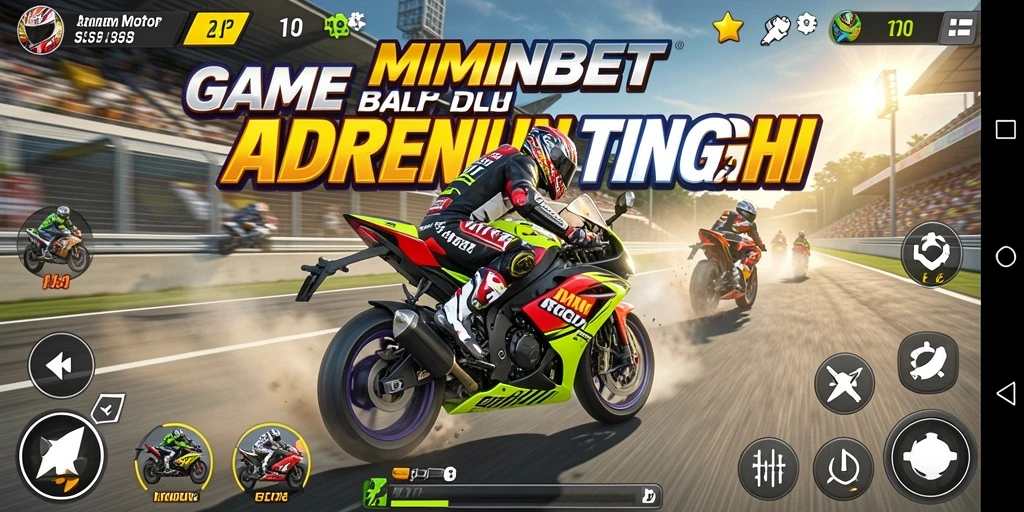 Tampilan menarik dari gameplay balapan motor yang intens.