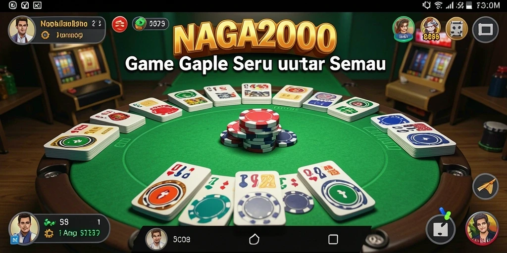 Screenshot dari NAGA2000 menampilkan gameplay Gaple yang menyenangkan.