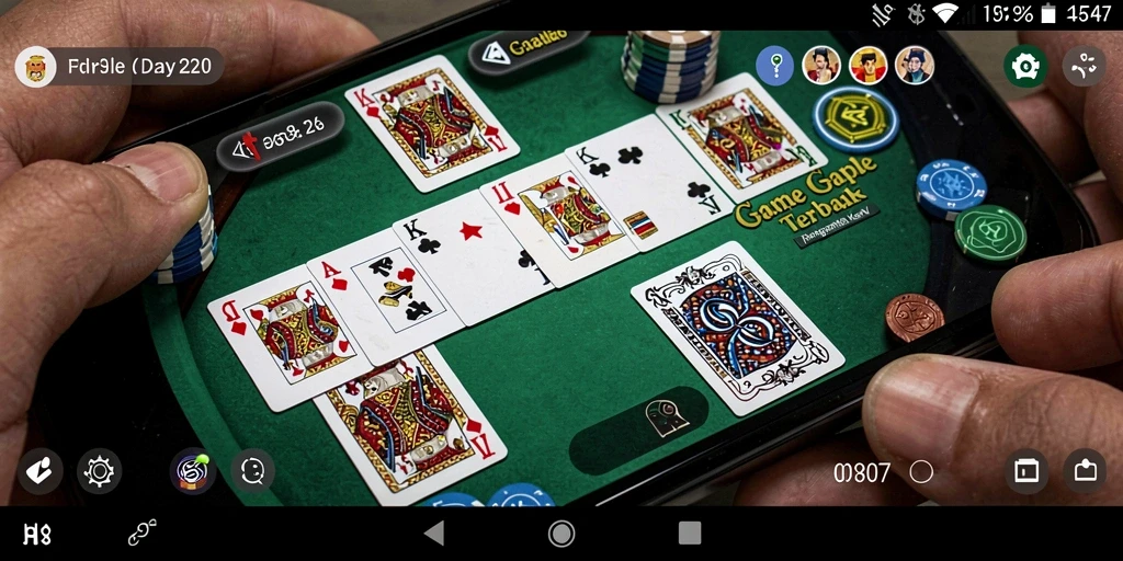 Screenshot gameplay Gaple RK77 yang atraktif dan menantang.