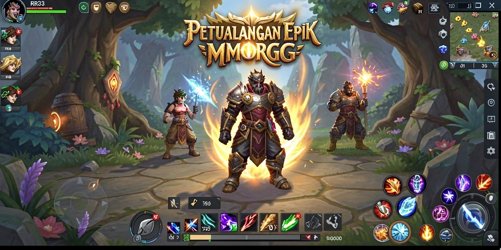 Tangkapan layar menunjukkan aksi mendebarkan dalam gameplay MMORPG RR33.