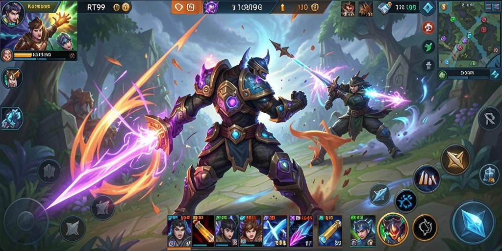 Gameplay menegangkan di arena pertempuran RT99 dengan karakter yang beragam.