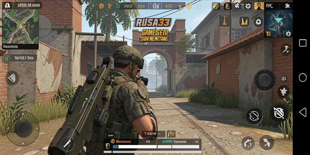 Screenshot gameplay RUSA33 dengan aksi tembak-menembak yang intens.
