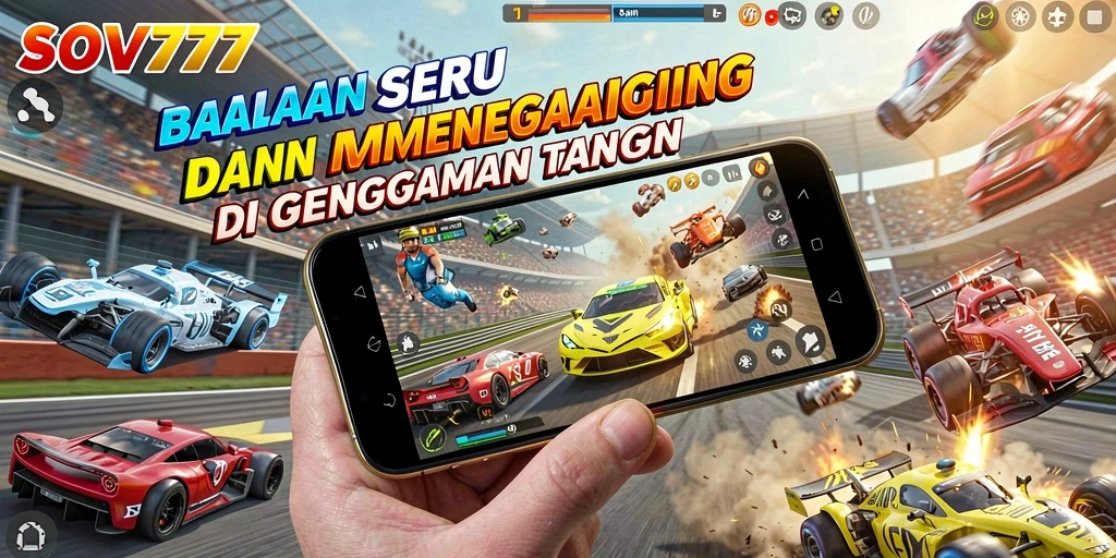 Screenshot utama SOV777 menunjukkan aksi balapan yang mendebarkan.