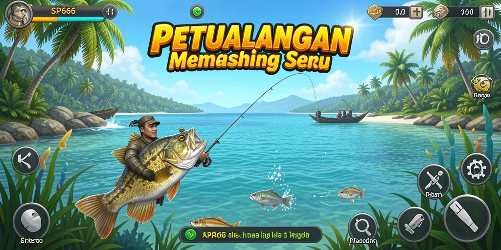 Tampilan menarik gameplay SP666 saat menangkap ikan.
