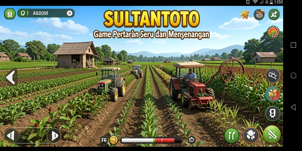 Gameplay SULTANTOTO menampilkan pertanian yang menyenangkan dan interaktif.