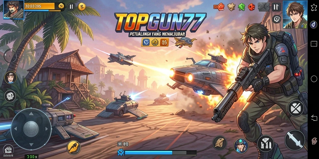 Tampilan gameplay seru dan visual menawan di TOPGUN77.