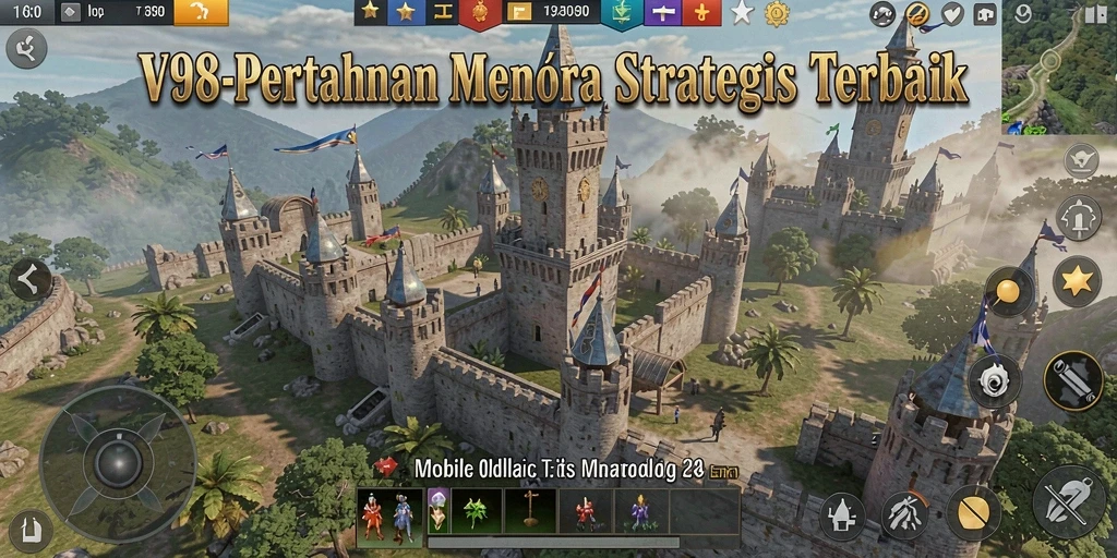 Tangkapan layar gameplay V98 menampilkan aksi seru Tower Defense.