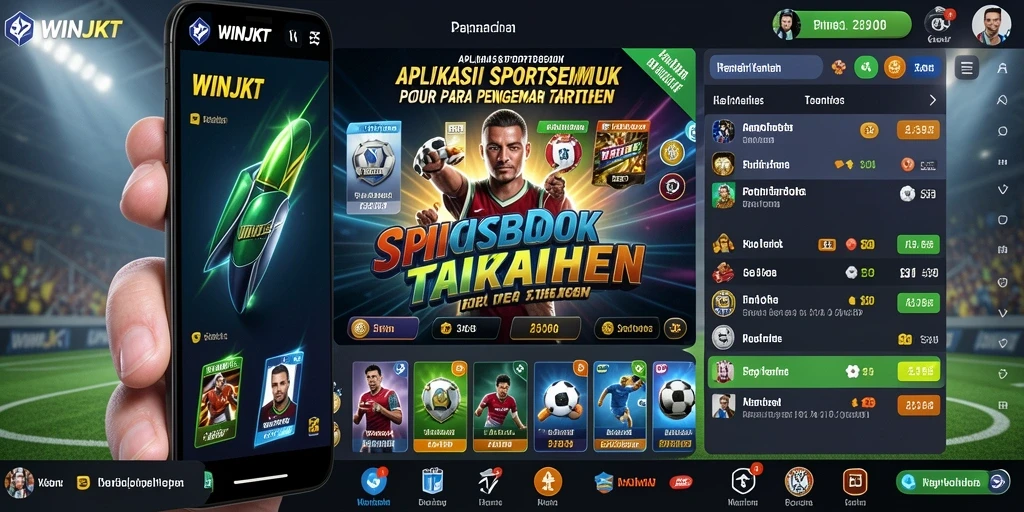 Screenshot permainan WINJKT dengan tampilan taruhan olahraga.